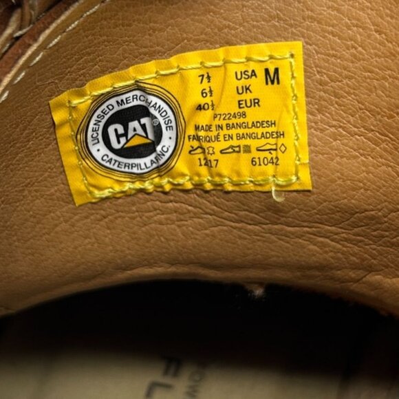 Caterpillar CAT Leather Work Boots Men’s 7.5 Brown Tan FlexFWD Lace Up main image 9